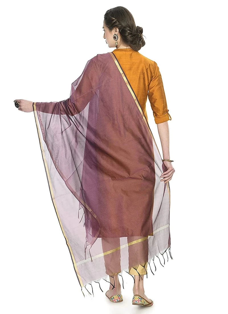Purple Art Silk Banarasi Dupatta After Six Wear 6 Purple Art Silk Banarasi Dupatta After Six Wear - Image 4
