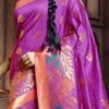 Purple Art Silk Benarasi Saree Festive Wear -ZariGrace Shop purple art silk saree sassgvna1005 l