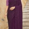Purple Chinon Sequins Embroidered Saree Party Wear -ZariGrace Shop purple chinon sequins embroidered saree sasom5428 l