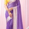 Purple Faux Georgette Saree After Six Wear