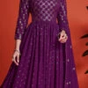 Purple Georgette Sequins Embroidered Anarkali Gown Party Wear 1 Purple Georgette Sequins Embroidered Anarkali Gown Party Wear -ZariGrace Shop purple georgette sequins embroidered anarkali gown bgwsir6504 l