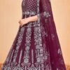 Purple Net Embroidered Anarkali Suit Party Wear -ZariGrace Shop purple net embroidered anarkali suit slsacw2491 l