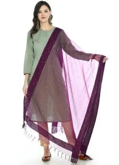 Purple Organza Stone Work Dupatta After Six Wear -ZariGrace Shop purple organza stone work dupatta dpsdmfd202 u
