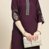 Purple Rayon Embroidery Kurta Palazzo Suit Party Wear -ZariGrace Shop purple rayon embroidery kurta palazzo suit krsdmf7154g l
