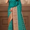 Rama Blue Tussar Silk Digital Print Saree Festive Wear -ZariGrace Shop rama blue tussar silk digital print saree sasprt16864 l