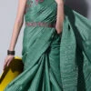 Rama Green Chinon Crush Saree Party Wear -ZariGrace Shop rama green chinon crush saree sasacw1376 l