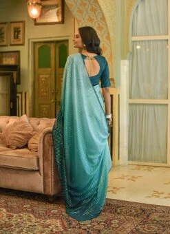 Rama Green Georgette Sequins Embroidery Saree Party Wear -ZariGrace Shop rama green georgette sequins embroidery saree sasacu7588 b