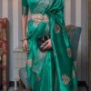 Rama Green Handloom Cotton Weaving Work Saree Festive Wear -ZariGrace Shop rama green handloom cotton weaving work saree samkns948296003 l