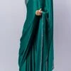 Rama Green Pure Satin Saree Party Wear