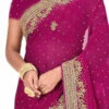 Rani Pink Georgette Stones Work Saree Party Wear -ZariGrace Shop rani pink georgette stones work saree sadsf3996 l