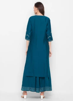 Readymade Teal Modal Silk Sequin Embroidery Kurta Palazzo Set Work Wear 9 Readymade Teal Modal Silk Sequin Embroidery Kurta Palazzo Set Work Wear -ZariGrace Shop readymade teal modal silk sequin embroidery kurta palazzo set krsmza12a606t b