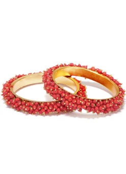 Red Alloy Beads Bangles Party Wear -ZariGrace Shop red alloy beads bangles hjbdmf016 b