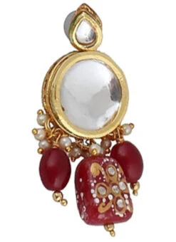 Red Alloy Kundan Necklace Party Wear