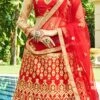 Red Art Silk A Line Lehenga Wedding Wear -ZariGrace Shop red art silk a line lehenga ghssizohra30402 l