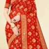 Red Banarasi Silk Woven Work Saree Festive Wear