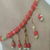 Red Beads Designer Anklets Festive Wear -ZariGrace Shop red beads designer anklets ftjdmf003 l