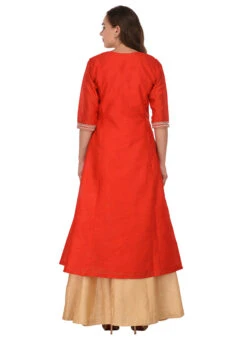 Red Bhagalpuri Art Silk Umbrella Lehenga Party Wear -ZariGrace Shop red bhagalpuri art silk umbrella lehenga ghdrrwrs394 b