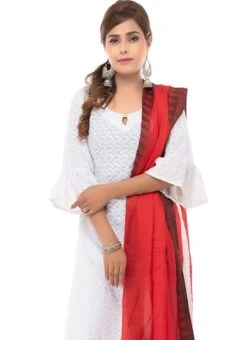 Red Blended Cotton Dupatta After Six Wear 9 Red Blended Cotton Dupatta After Six Wear -ZariGrace Shop red blended cotton dupatta dpsdmfd191 b