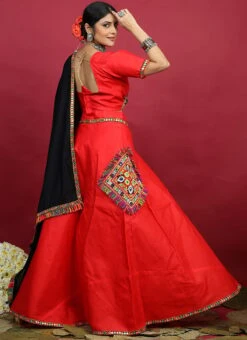 Red Blended Kutch N Mirror Work Chaniya Choli Festive Wear -ZariGrace Shop red blended kutch n mirror work chaniya choli ghsom2779 b