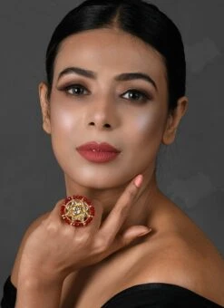 Red Designer Ring Party Wear -ZariGrace Shop red designer ring hnjdunvfemirg005 u