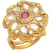 Pink Stone N Kundan Designer Ring Party Wear -ZariGrace Shop red designer ring hnjjde1363 l