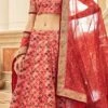 Red Embroidery Sequins Printed Work Art Silk Umbrella Lehenga Wedding Wear -ZariGrace Shop red embroidery sequins printed work art silk umbrella lehenga ghska46367427 l