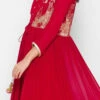 Red Georgette Embroidery Palazzo Set Party Wear -ZariGrace Shop red georgette embroidery palazzo set krsdmf7155e l