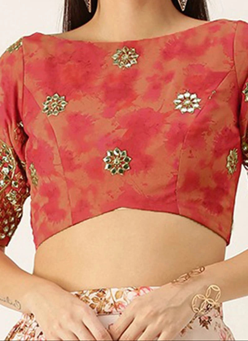 Red Gota Georgette Blouse Festive Wear 3 Red Gota Georgette Blouse Festive Wear