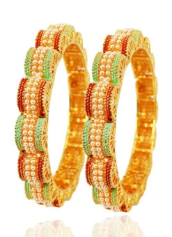 Red Kundan Bangle Set Festive Wear -ZariGrace Shop red kundan bangle set hjbrmkns0516 b