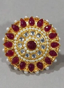 Red Kundan Ring Party Wear -ZariGrace Shop red kundan ring hrjddrj113950 u