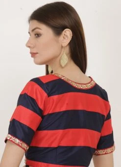 Red N Blue Art Dupion Silk Printed Blouse Festive Wear 9 Red N Blue Art Dupion Silk Printed Blouse Festive Wear -ZariGrace Shop red n blue art dupion silk printed blouse bldiw19 b