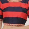 Red N Blue Art Dupion Silk Printed Blouse Festive Wear -ZariGrace Shop red n blue art dupion silk printed blouse bldiw19 l