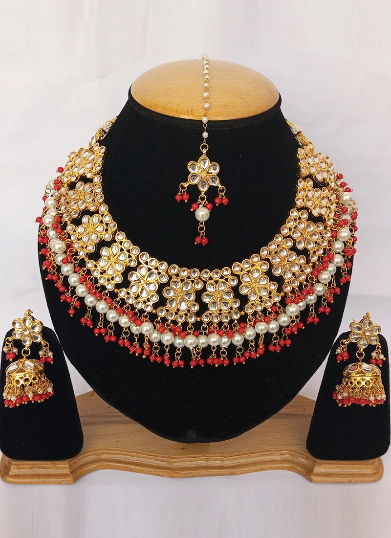 Red Necklace Set Wedding Wear 5 Red Necklace Set Wedding Wear - Image 3