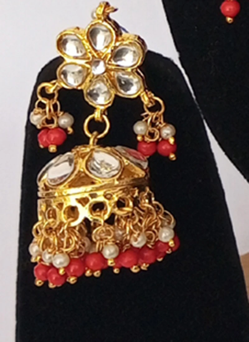 Red Necklace Set Wedding Wear 3 Red Necklace Set Wedding Wear