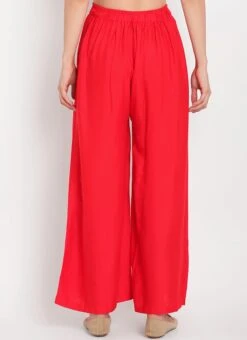 Red Rayon Palazzo Pant Work Wear 9 Red Rayon Palazzo Pant Work Wear -ZariGrace Shop red rayon palazzo suit wbdmf644 b