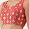 Red Silk Embroidered Work Blouse Party Wear -ZariGrace Shop red silk embroidered work blouse blspfb151 l