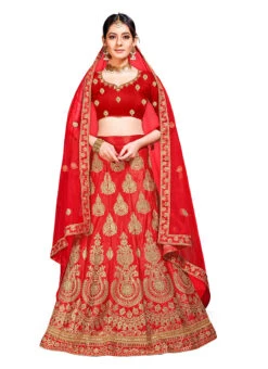 Red Silk Zari Embroidered A Line Lehenga Festive Wear -ZariGrace Shop red silk zari embroidered a line lehenga ghsstsktnzr7361 u