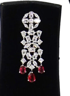 Red Stone Necklace Set Party Wear