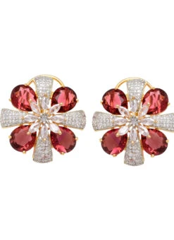 Red Stones Alloy Studs Party Wear -ZariGrace Shop red stones alloy studs erjrurea2363 b