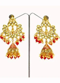 Red White Earring Party Wear -ZariGrace Shop red white earring erddrj8574h b