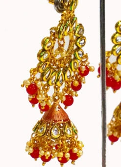 Red White Earring Party Wear