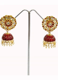 Red White Jhumka Party Wear -ZariGrace Shop red white jhumka erddrj9093h b