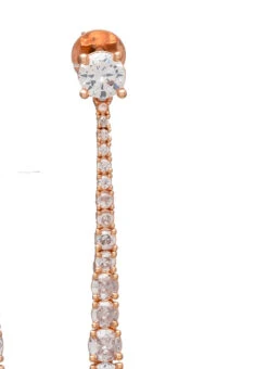Rose Gold Stones Alloy Danglers Party Wear