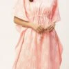 Rose Pink Cotton Printed Kaftan Short Tunic Work Wear 2 Rose Pink Cotton Printed Kaftan Short Tunic Work Wear -ZariGrace Shop rose pink cotton printed kaftan short tunic krjsc1120 l