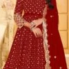 Rose Red Georgette Mirror Embroidered Anarkali Suit Party Wear 1 Rose Red Georgette Mirror Embroidered Anarkali Suit Party Wear -ZariGrace Shop rose red georgette mirror embroidered anarkali suit slsaj31381117 l