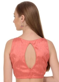 Rouge Pink Art Dupion Silk Plain Blouse Festive Wear -ZariGrace Shop rouge pink art dupion silk plain blouse bldiw3 b