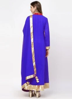 Royal Blue Georgette Patch Work Anarkali Suit Work Wear -ZariGrace Shop royal blue georgette patch work anarkali suit sldmf7478rb b
