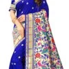 Royal Blue Paithani Silk Jacquard Saree Festive Wear -ZariGrace Shop royal blue paithani silk jacquard saree sasom344 l