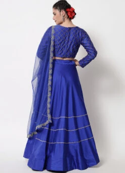 Royal Blue Satin Blend A Line Lehenga Festive Wear -ZariGrace Shop royal blue satin blend a line lehenga ghsrk168110 b