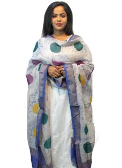 Royal Blue With White Art Silk Dupatta Festive Wear -ZariGrace Shop royal blue with white art silk dupatta dpsoas1089 b